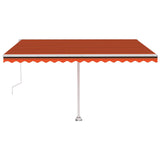 Auvent automatique capteur de vent/LED 400x300 cm Orange/marron