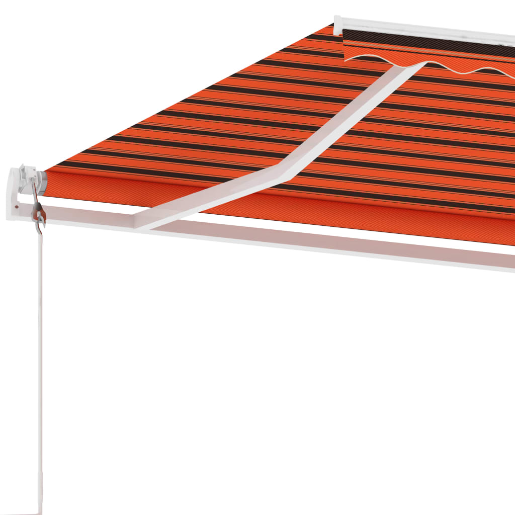 Auvent automatique capteur de vent/LED 400x300 cm Orange/marron