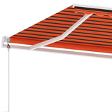 Auvent automatique capteur de vent/LED 400x300 cm Orange/marron