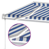 Automatischer Markisen-Windsensor/LED 450x300 cm Blau und Weiß