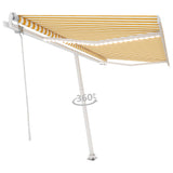 Auvent automatique capteur de vent/LED 450x300cm Jaune et blanc