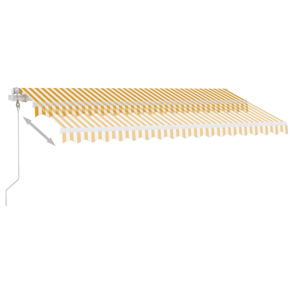 Auvent automatique capteur de vent/LED 450x300cm Jaune et blanc