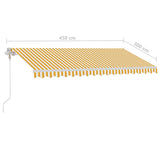 Auvent automatique capteur de vent/LED 450x300cm Jaune et blanc