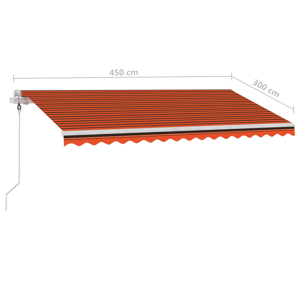 Automatischer Markisen-Windsensor/LED 450x300 cm Orangebraun