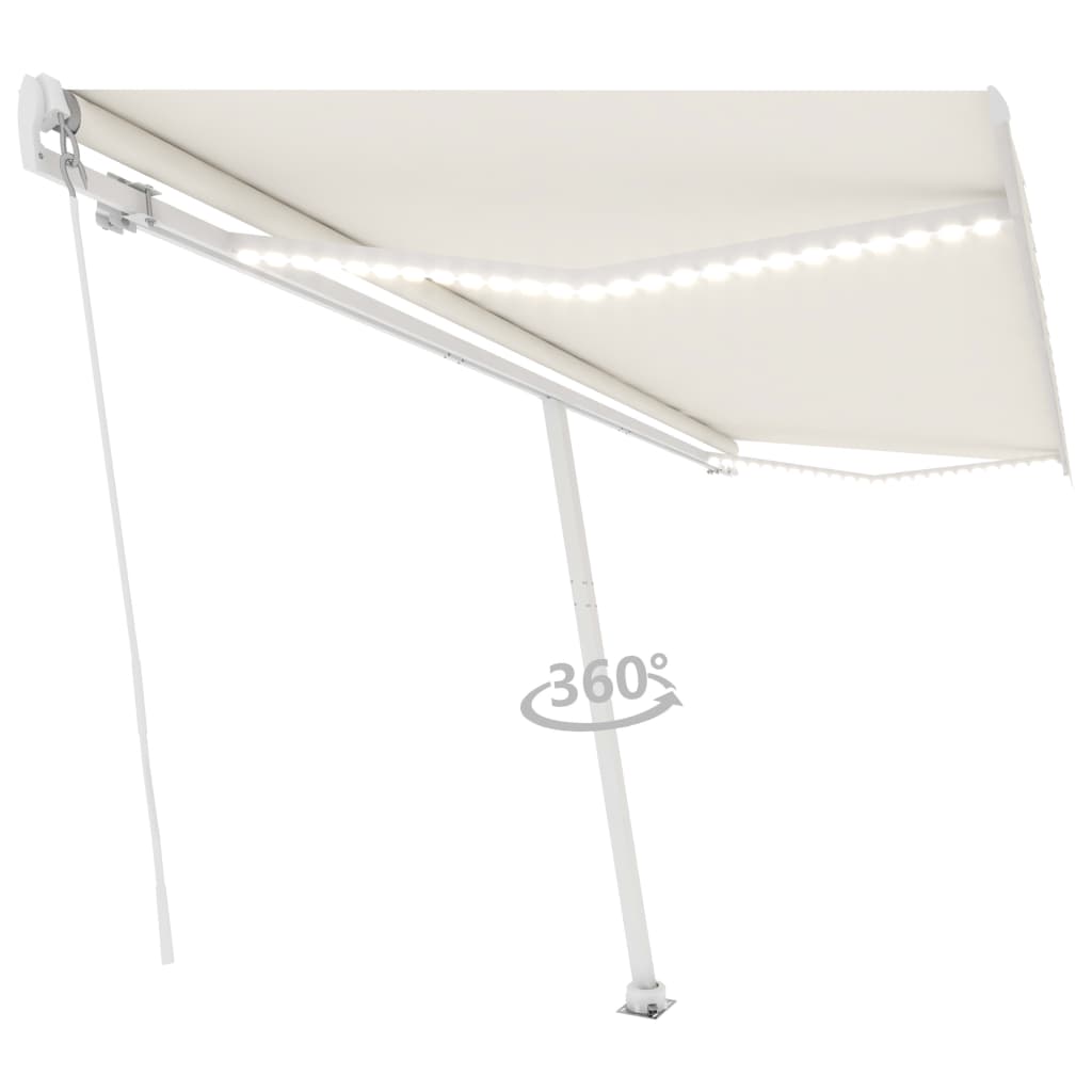 Einziehbare manuelle Markise mit LED 500x300 cm Creme