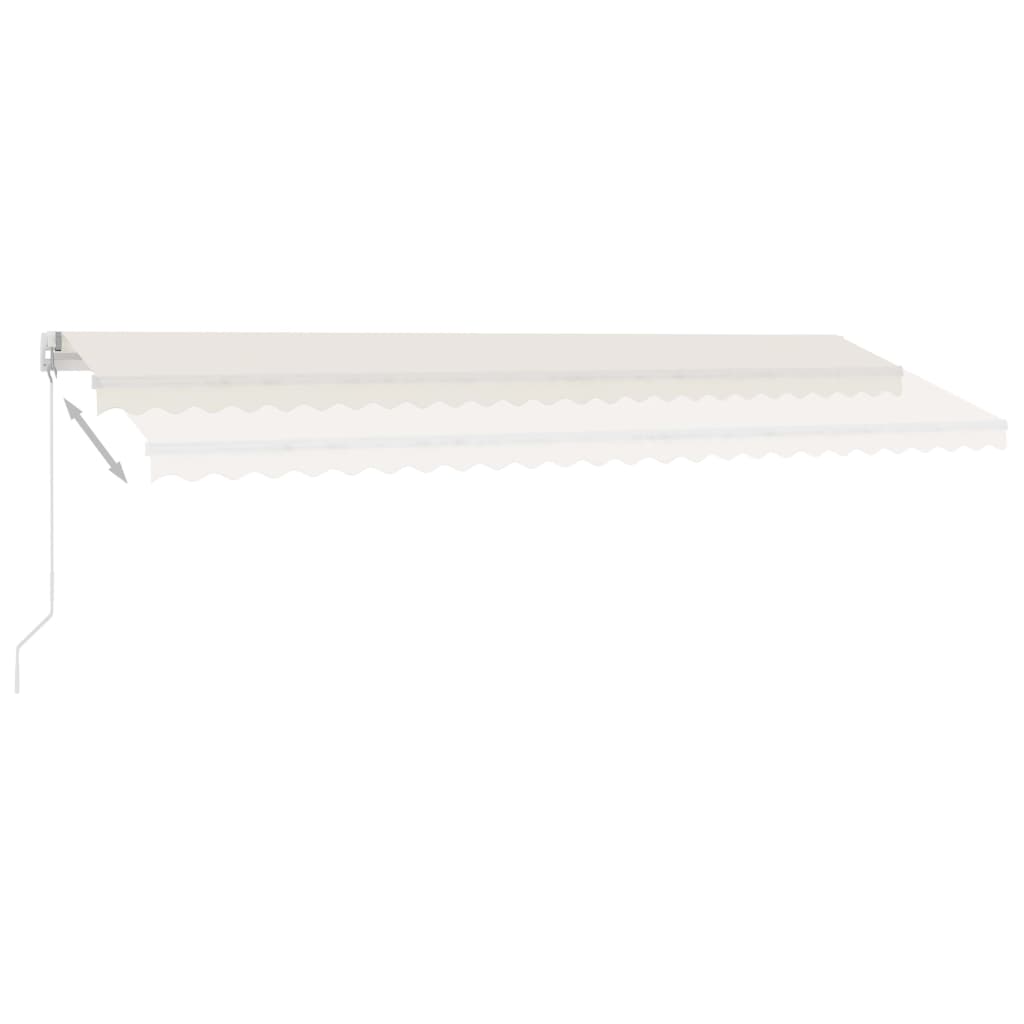 Einziehbare manuelle Markise mit LED 500x300 cm Creme