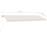 Einziehbare manuelle Markise mit LED 500x300 cm Creme