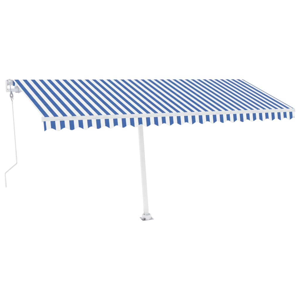 Automatischer Markisen-Windsensor/LED 500x300 cm Blau und Weiß