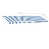 Automatischer Markisen-Windsensor/LED 500x300 cm Blau und Weiß