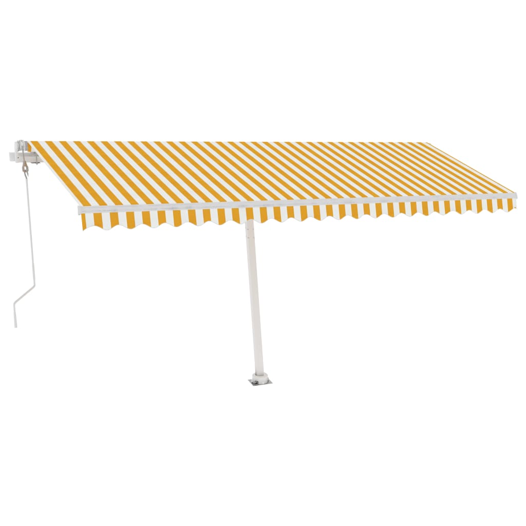 Auvent automatique capteur de vent/LED 500x300cm Jaune et blanc