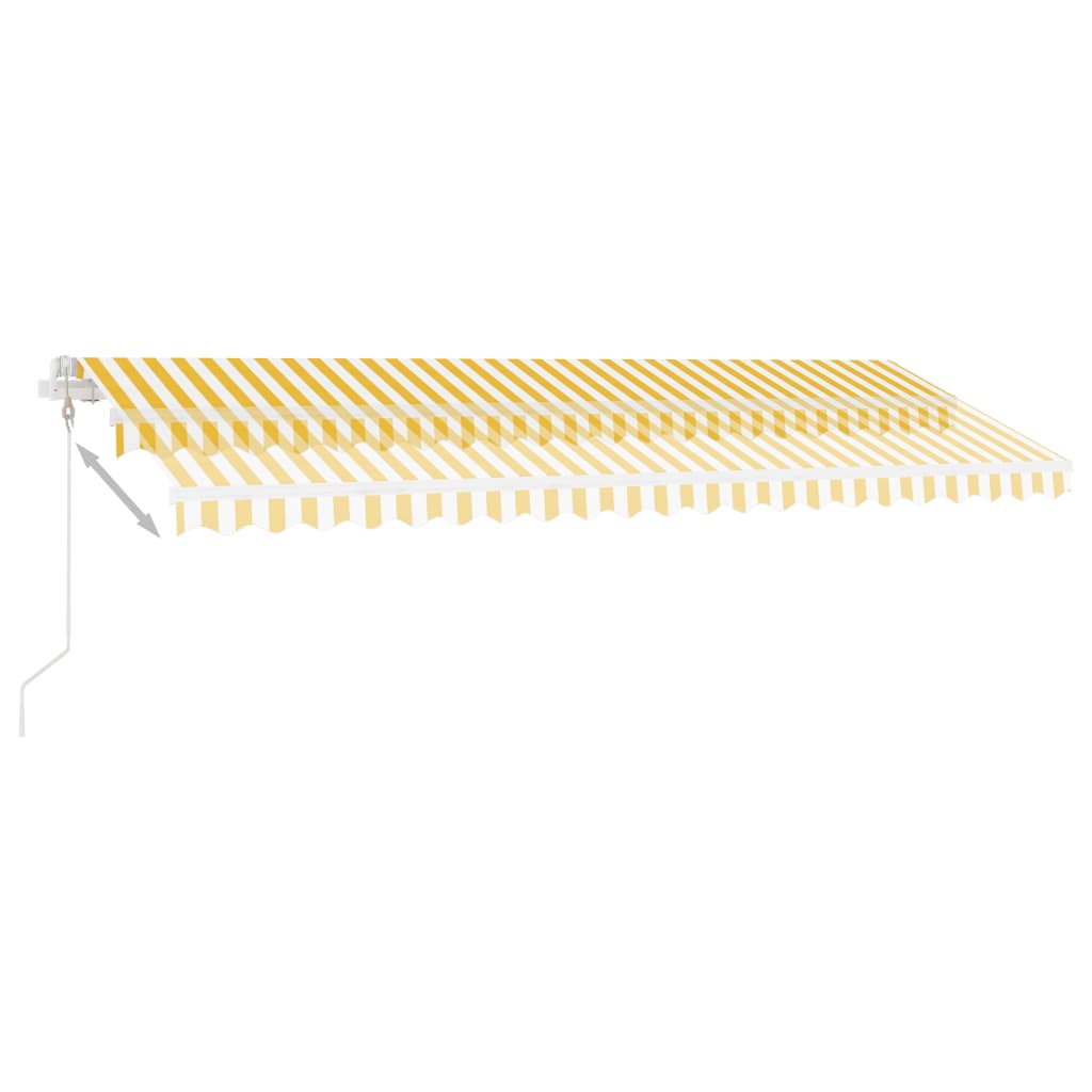 Auvent automatique capteur de vent/LED 500x300cm Jaune et blanc