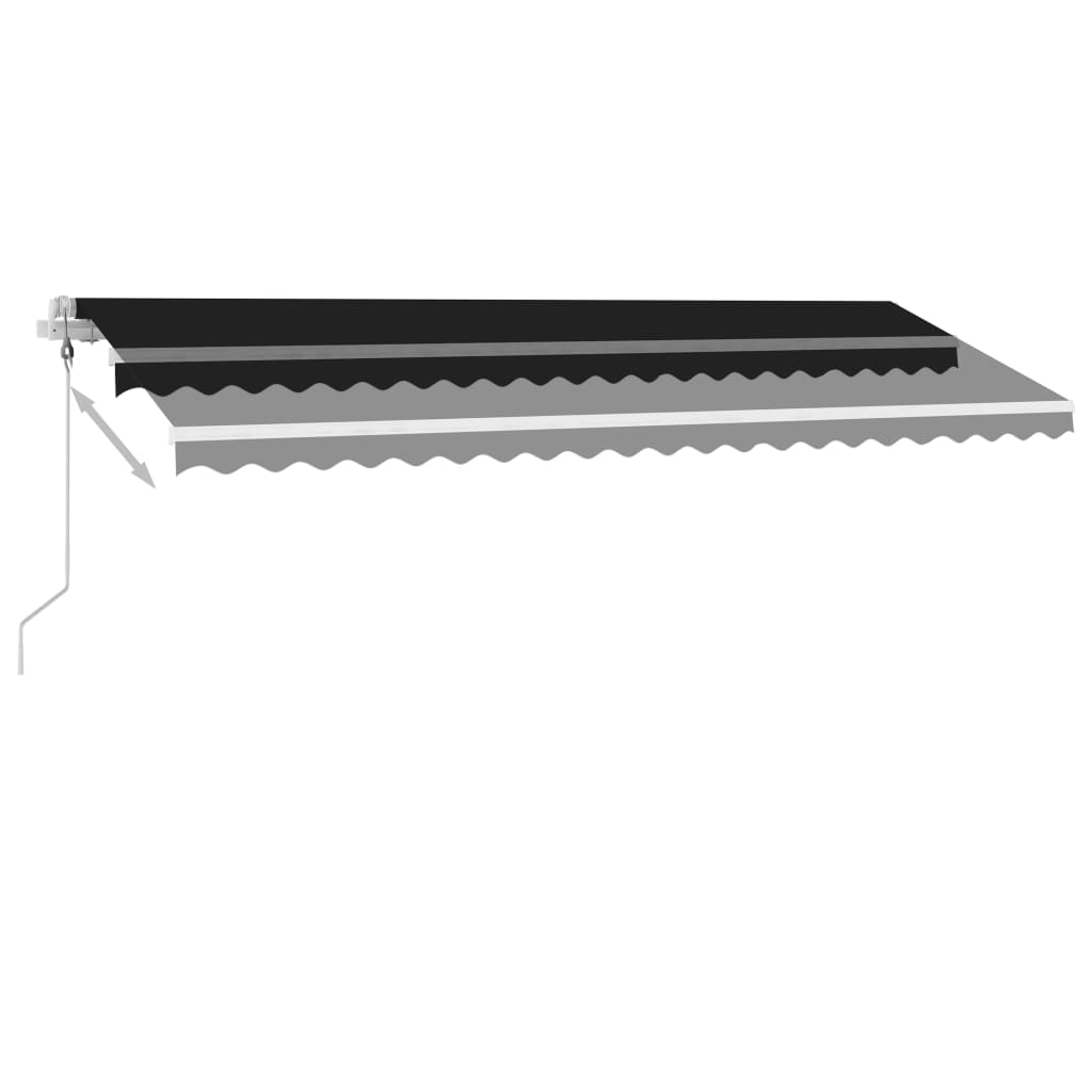 Auvent automatique et capteur de vent/LED 500x300 cm Anthracite