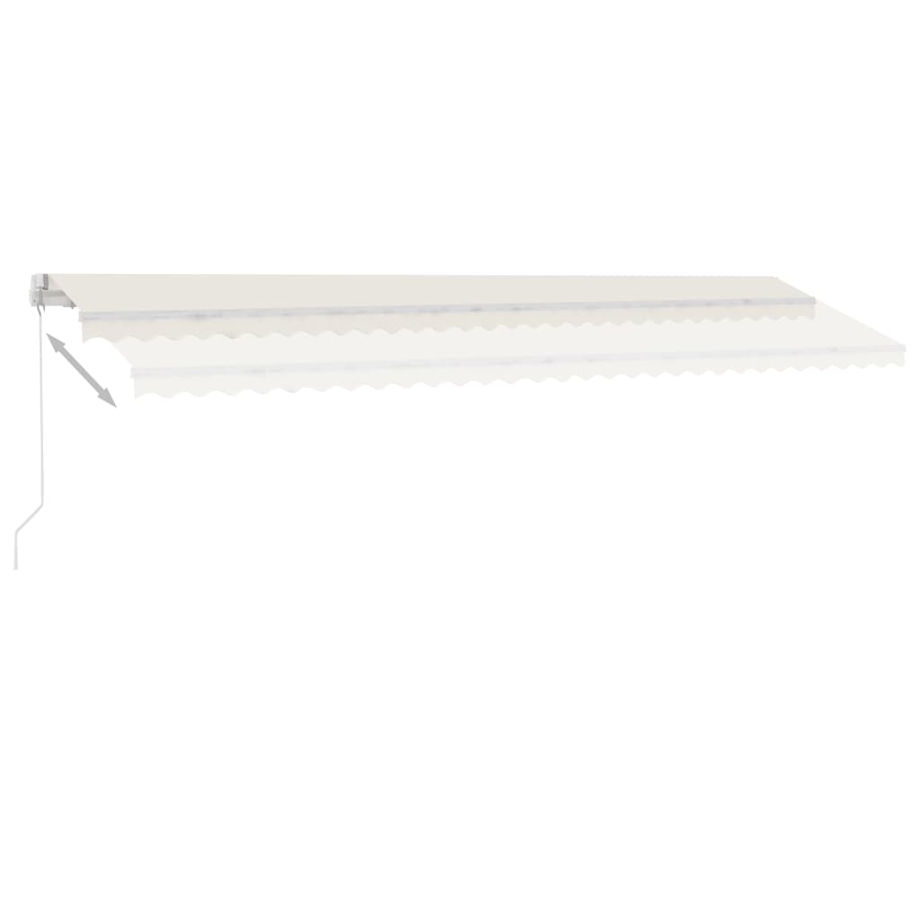 Einziehbare manuelle Markise mit LED 600x300 cm Creme