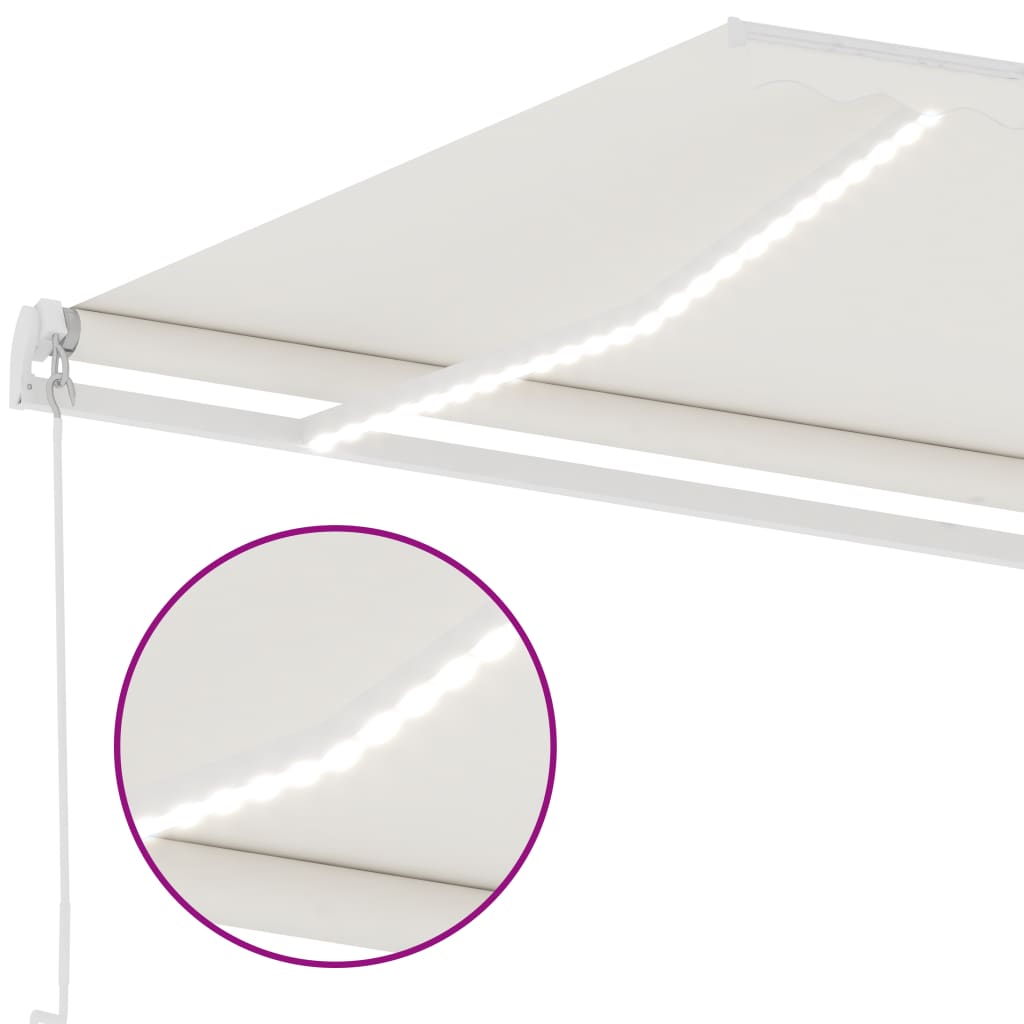 Einziehbare manuelle Markise mit LED 600x300 cm Creme