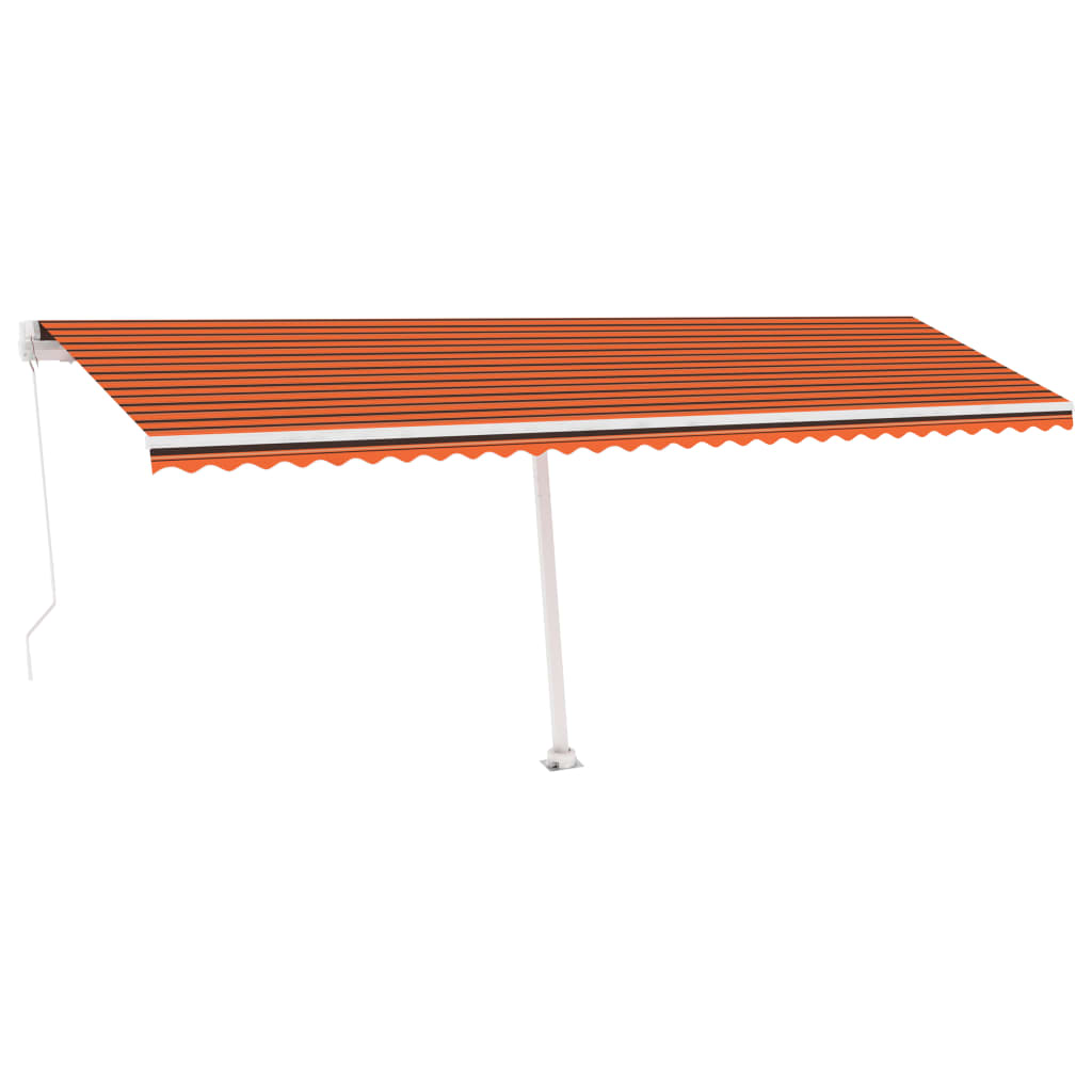 Einziehbare manuelle Markise mit LED 600x300 cm Orange und Braun