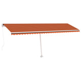 Einziehbare manuelle Markise mit LED 600x300 cm Orange und Braun