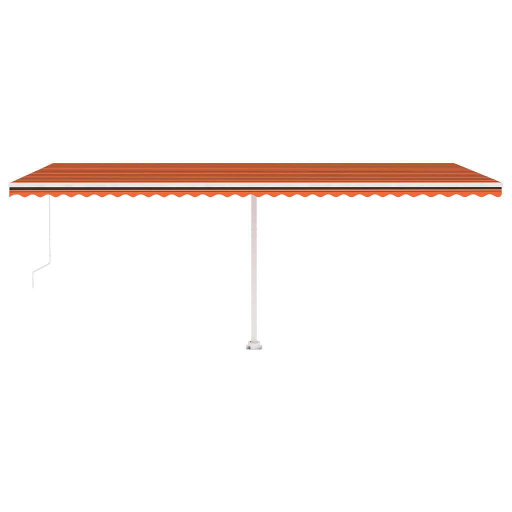 Einziehbare manuelle Markise mit LED 600x300 cm Orange und Braun