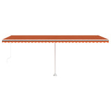 Einziehbare manuelle Markise mit LED 600x300 cm Orange und Braun