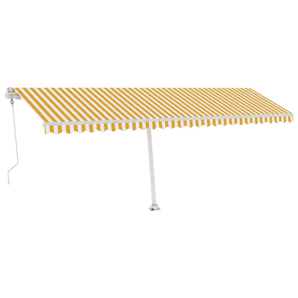 Auvent automatique sur pied 600x300 cm Jaune/Blanc