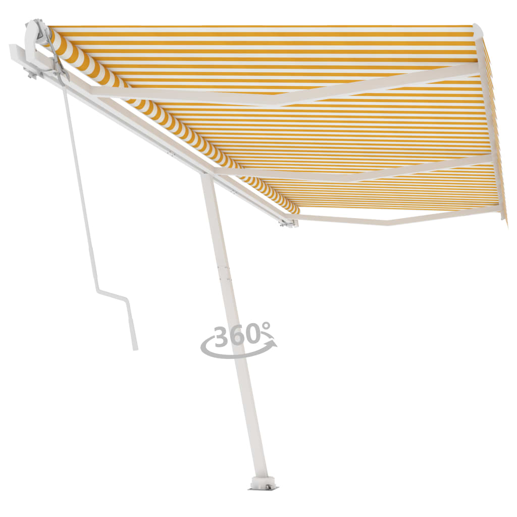 Auvent automatique sur pied 600x300 cm Jaune/Blanc