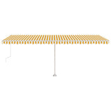 Auvent automatique sur pied 600x300 cm Jaune/Blanc