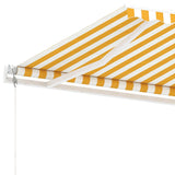 Auvent automatique sur pied 600x300 cm Jaune/Blanc