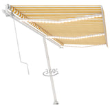 Automatic awning wind sensor/LED 600x300cm Yellow and white