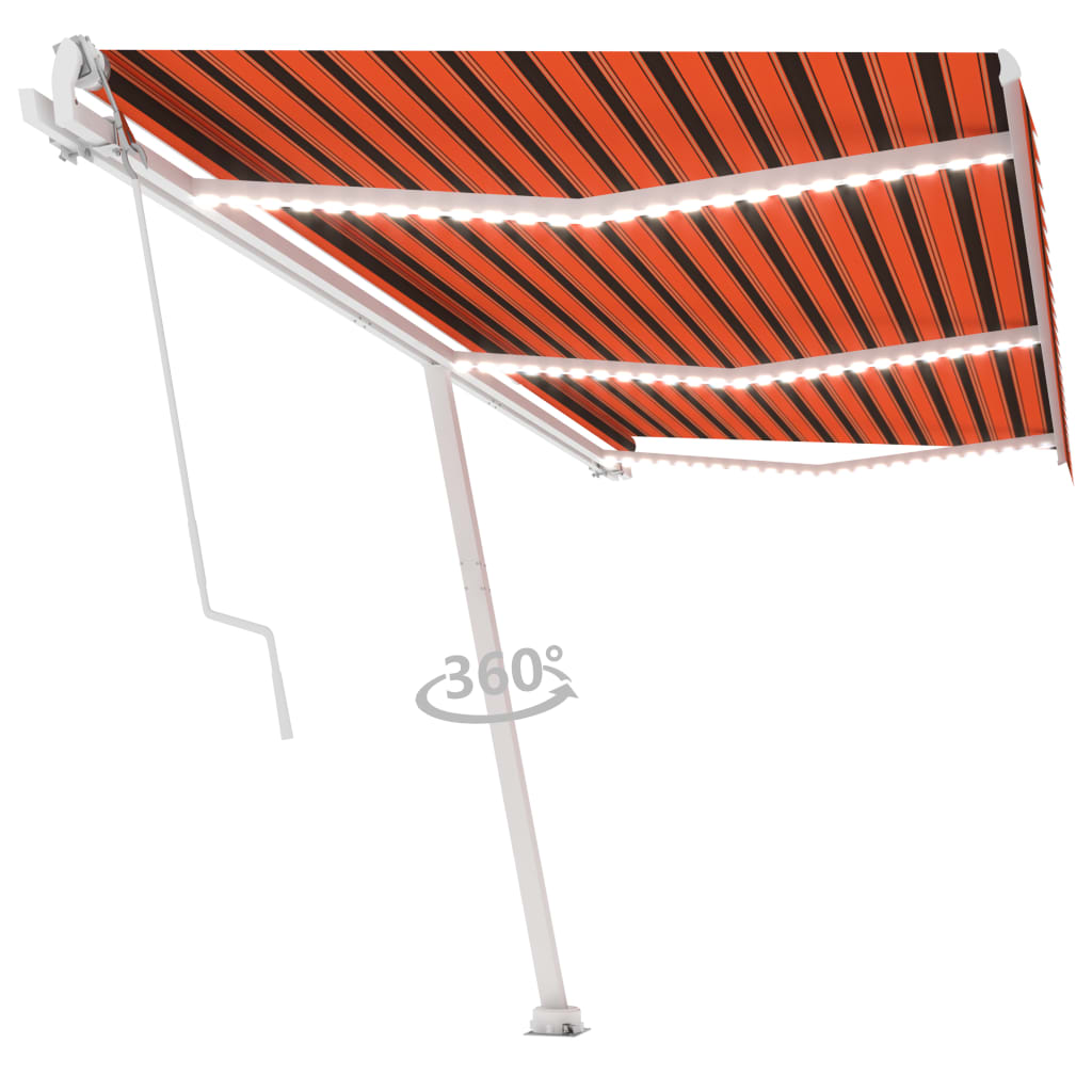 Automatischer Markisen-Windsensor LED 600x300 cm Orangebraun