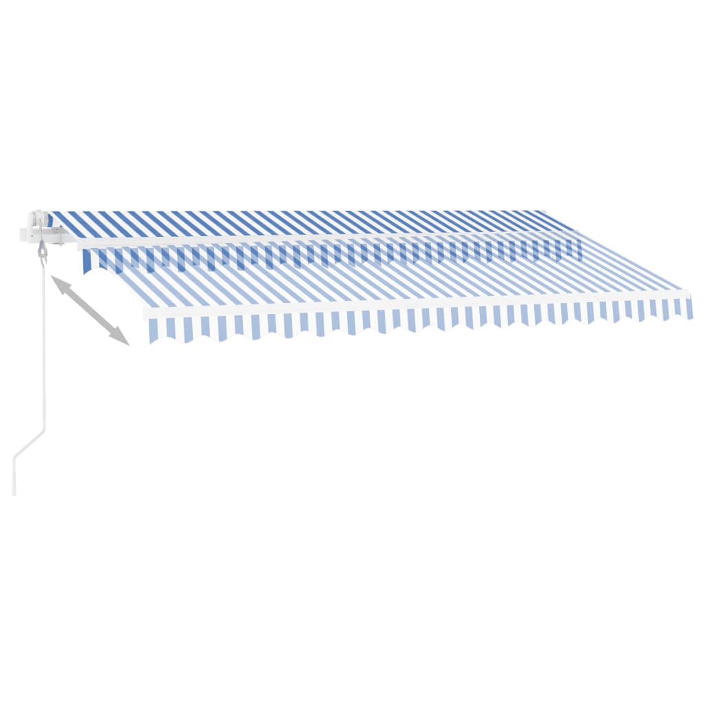 Automatischer Markisen-Windsensor/LED 400x350 cm Blau und Weiß