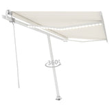 Automatische Markise mit Windsensor und LED 400x350 cm Creme