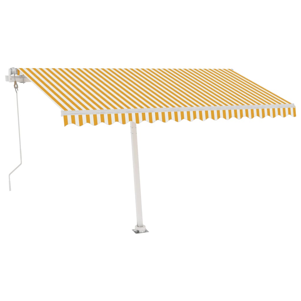 Automatic awning wind sensor/LED 400x350cm Yellow and white