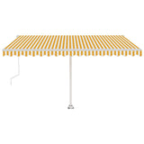 Auvent automatique capteur de vent LED 450x350cm Jaune et blanc