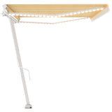 Manual retractable awning with LED 500x350 cm Yellow and white