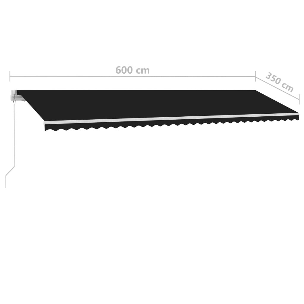 Einziehbare manuelle Markise mit LED 600x350 cm Anthrazit