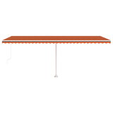 Einziehbare manuelle Markise mit LED 600x350 cm Orange und Braun