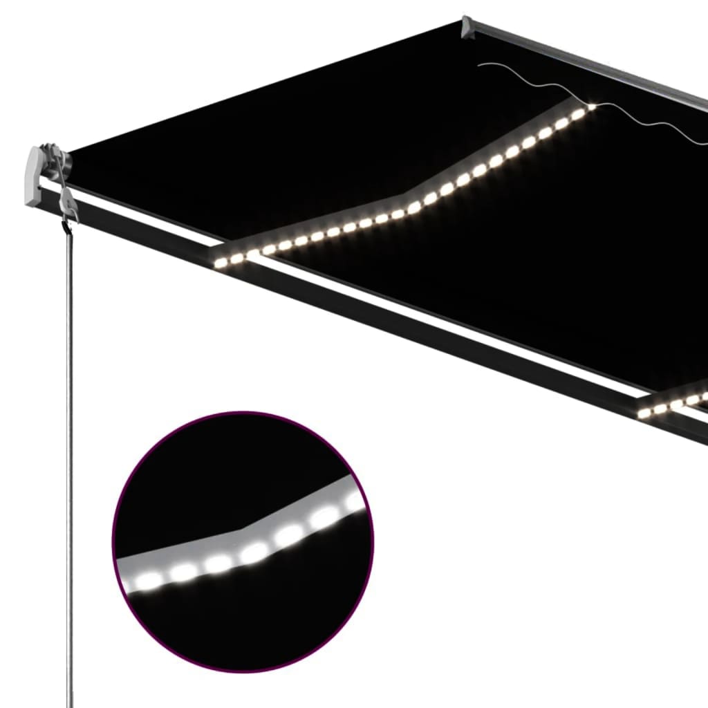 Einziehbare manuelle Markise mit LED 300x250 cm Anthrazit