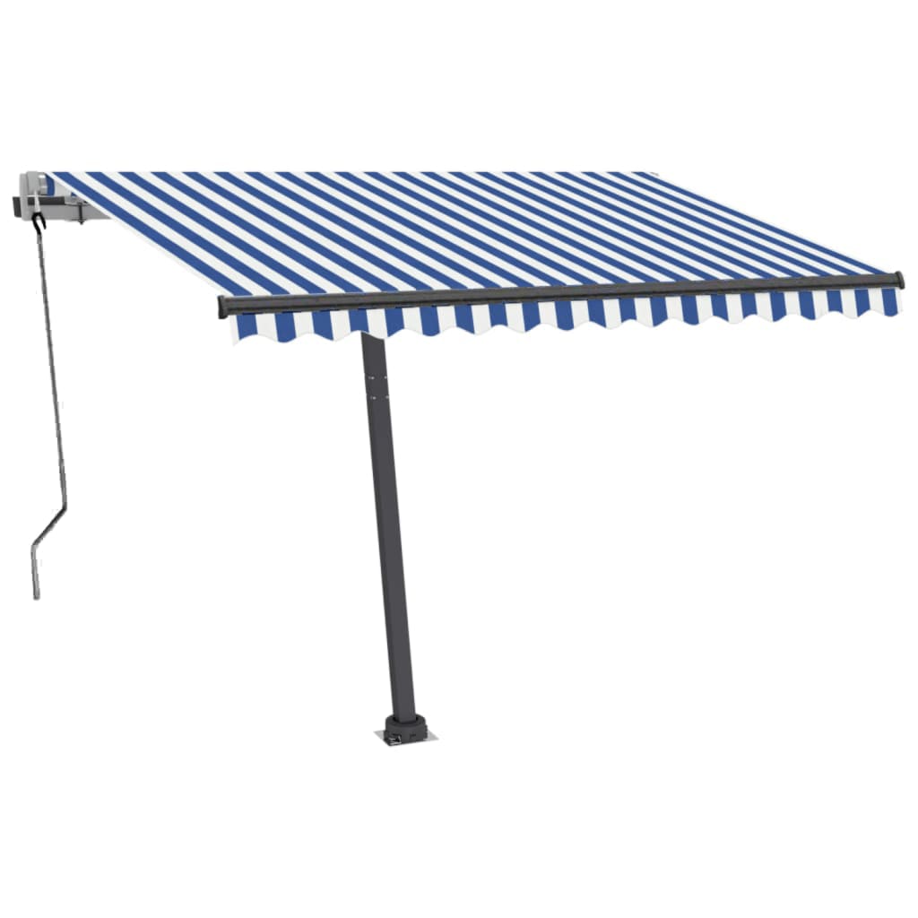 Automatischer Markisen-Windsensor/LED 300x250 cm Blau und Weiß