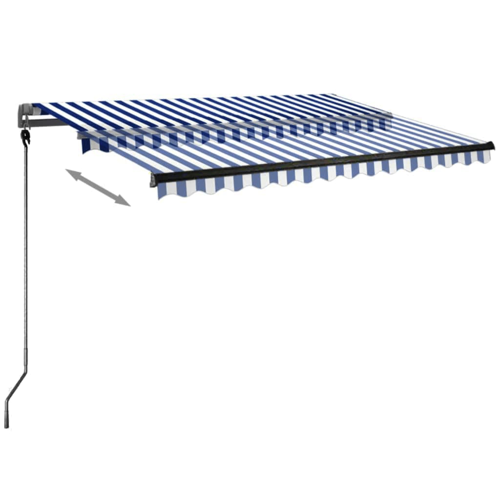 Automatischer Markisen-Windsensor/LED 300x250 cm Blau und Weiß