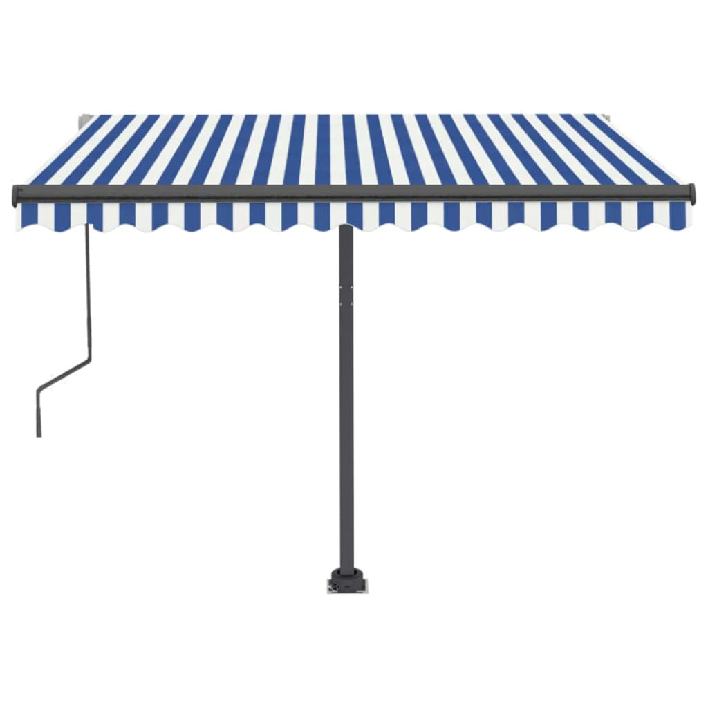 Automatischer Markisen-Windsensor/LED 300x250 cm Blau und Weiß