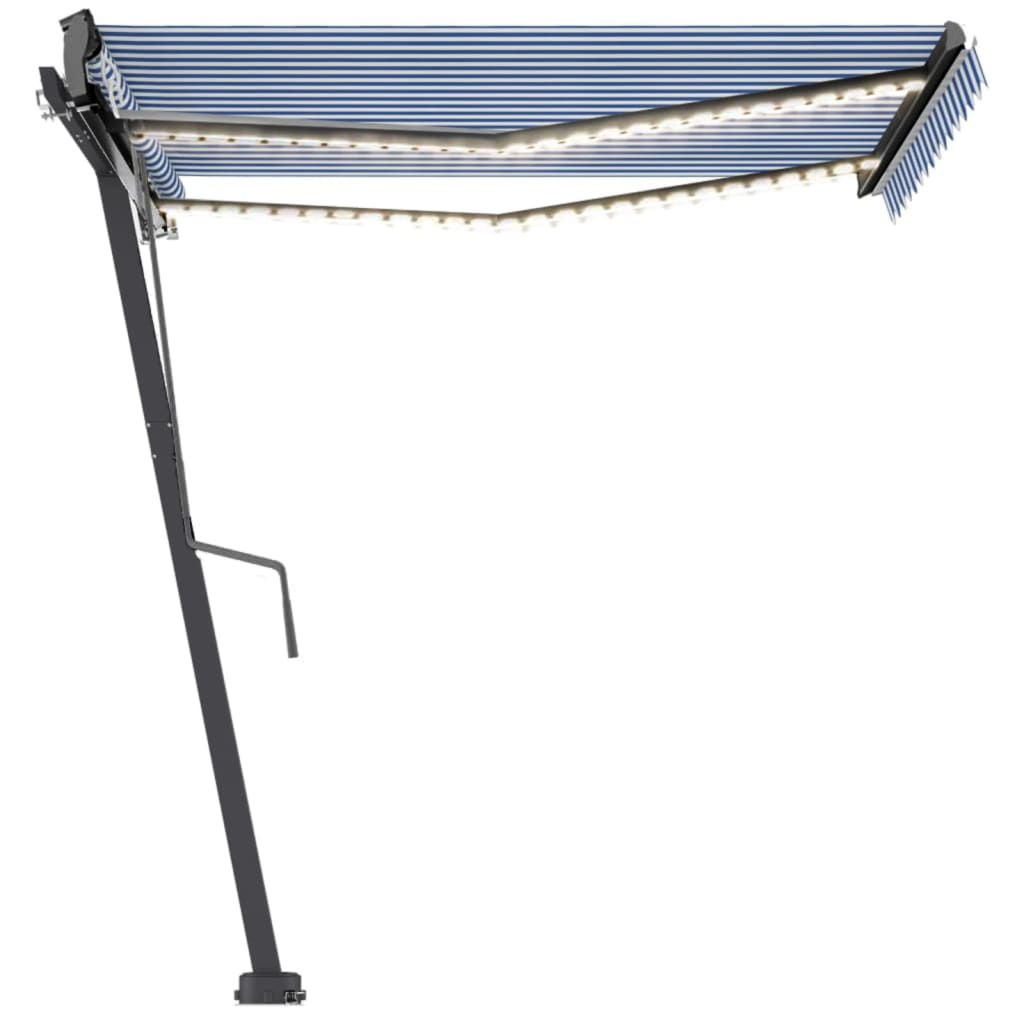 Automatischer Markisen-Windsensor/LED 300x250 cm Blau und Weiß