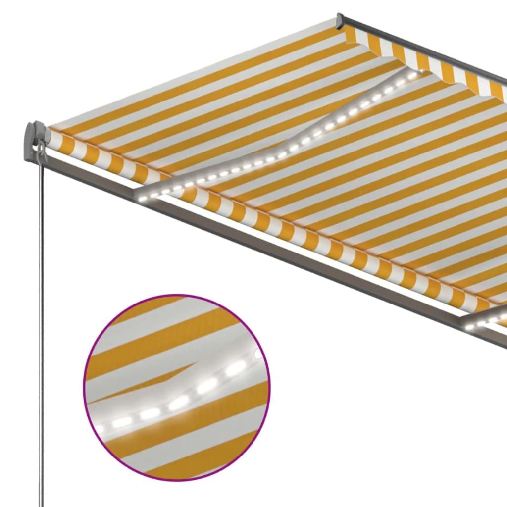 Automatischer Markisen-Windsensor und LED 300x250cm Gelb/Weiß