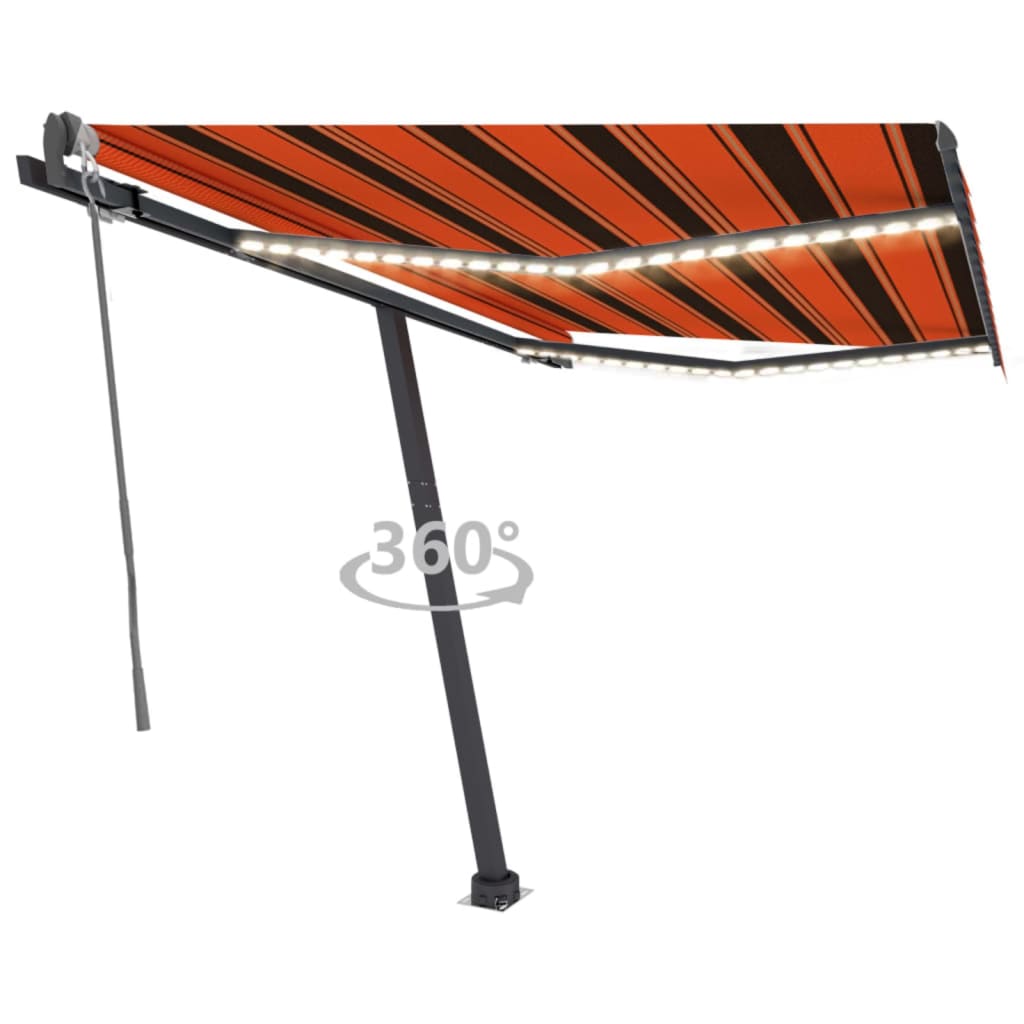 Automatischer Markisen-Windsensor/LED 300x250 cm Orange/Braun