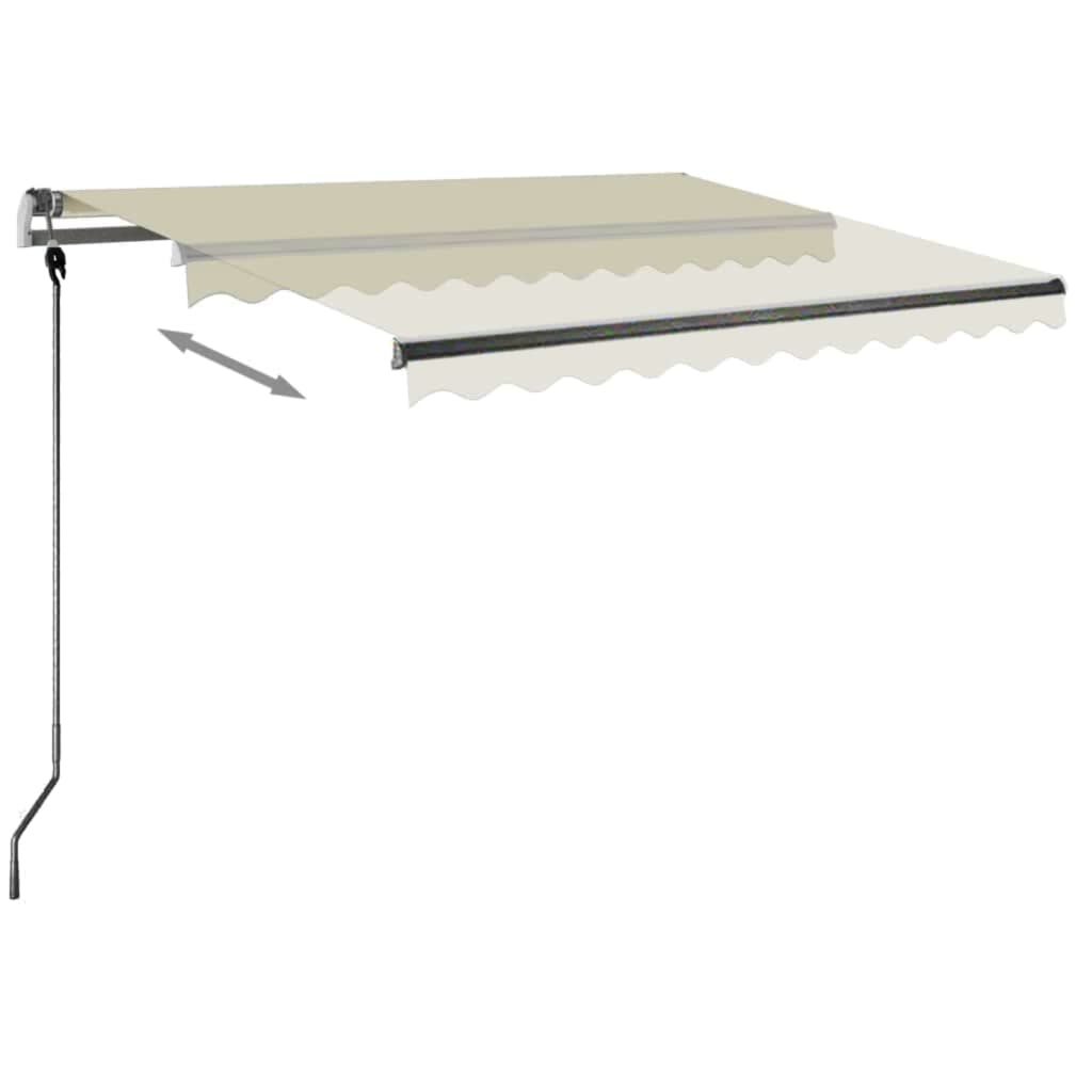 Einziehbare manuelle Markise mit LED 350x250 cm Creme