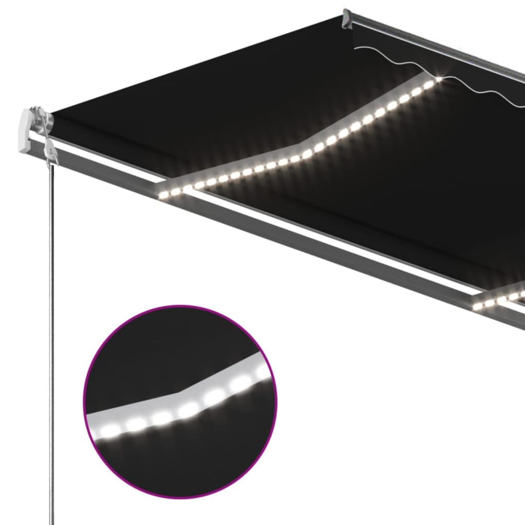 Einziehbare manuelle Markise mit LED 350x250 cm Anthrazit