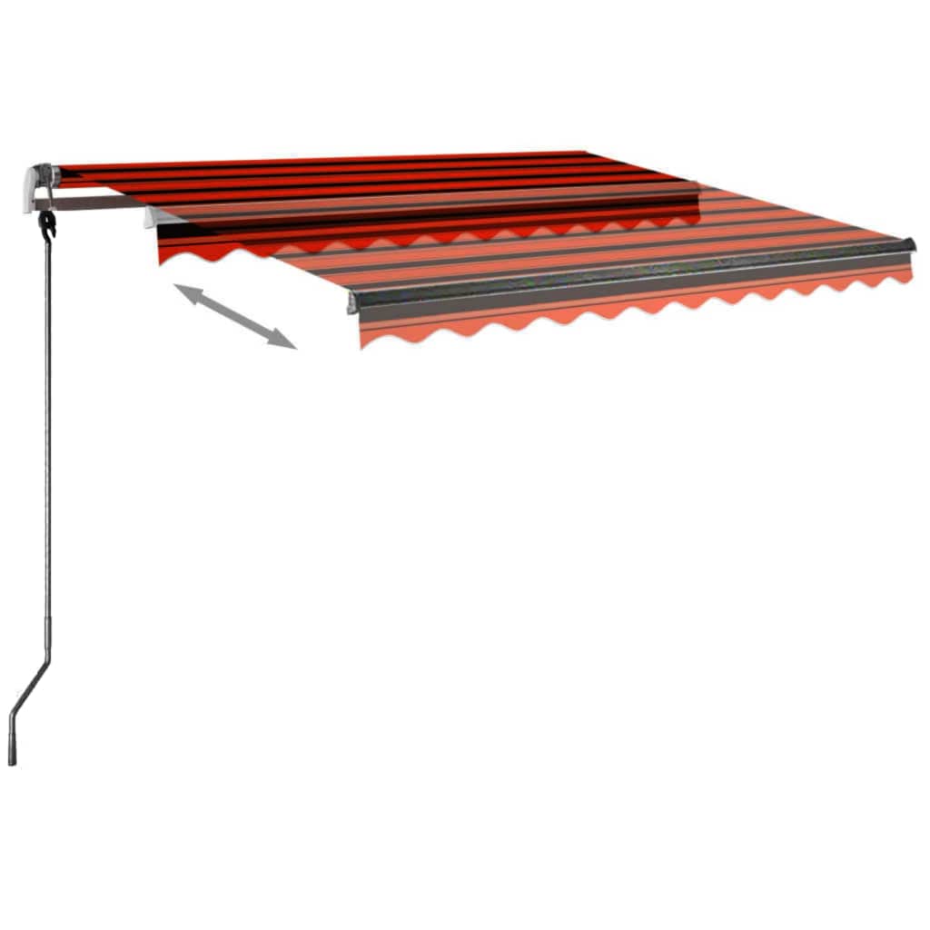 Einziehbare manuelle Markise mit LED 350x250 cm Orange und Braun