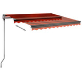 Einziehbare manuelle Markise mit LED 350x250 cm Orange und Braun