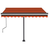 Einziehbare manuelle Markise mit LED 350x250 cm Orange und Braun