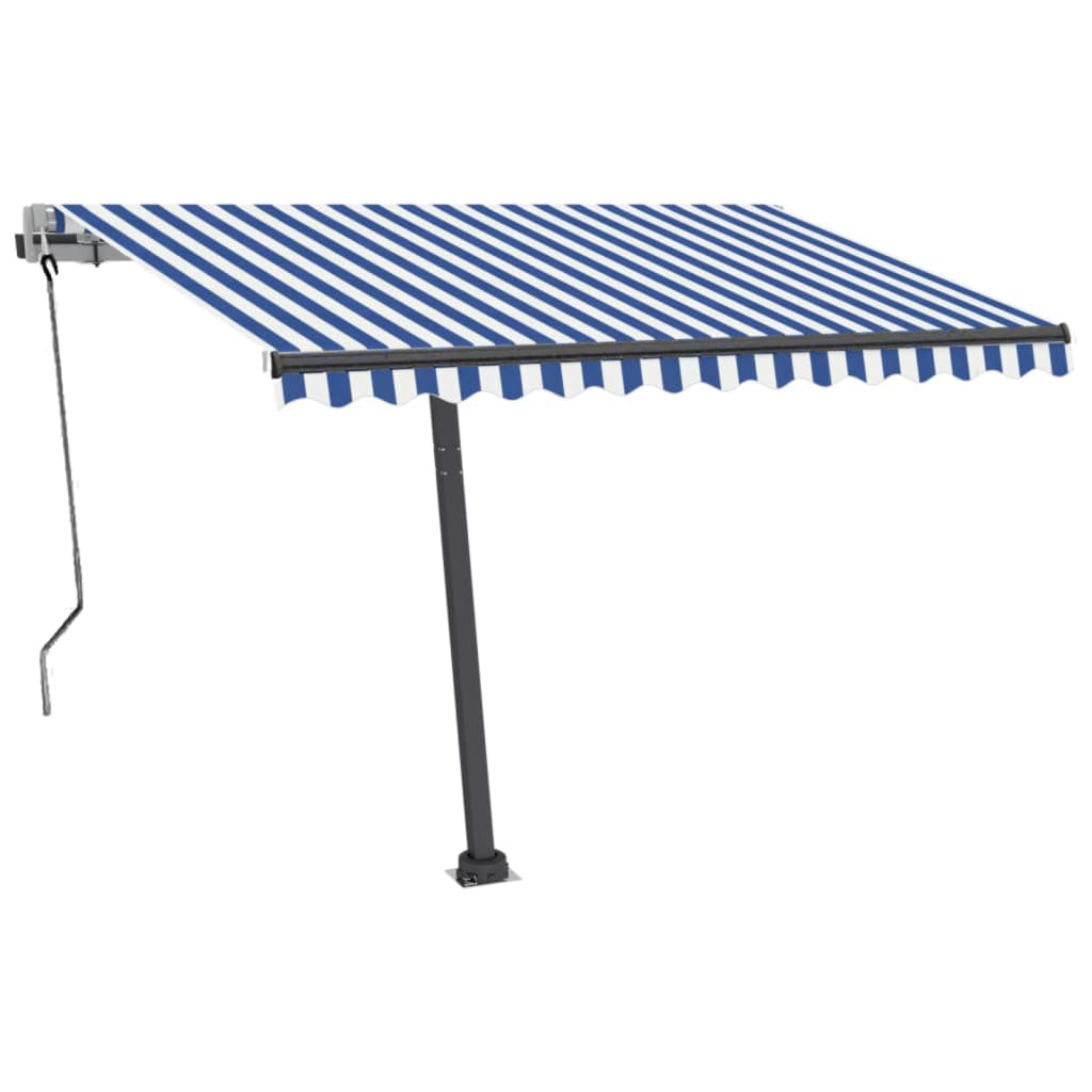 Automatische Markise zu Fuß 350x250 cm Blau/Weiß