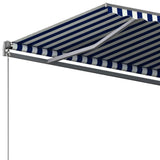 Automatische Markise zu Fuß 350x250 cm Blau/Weiß