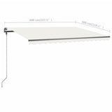 Einziehbare manuelle Markise mit LED 400x300 cm Creme